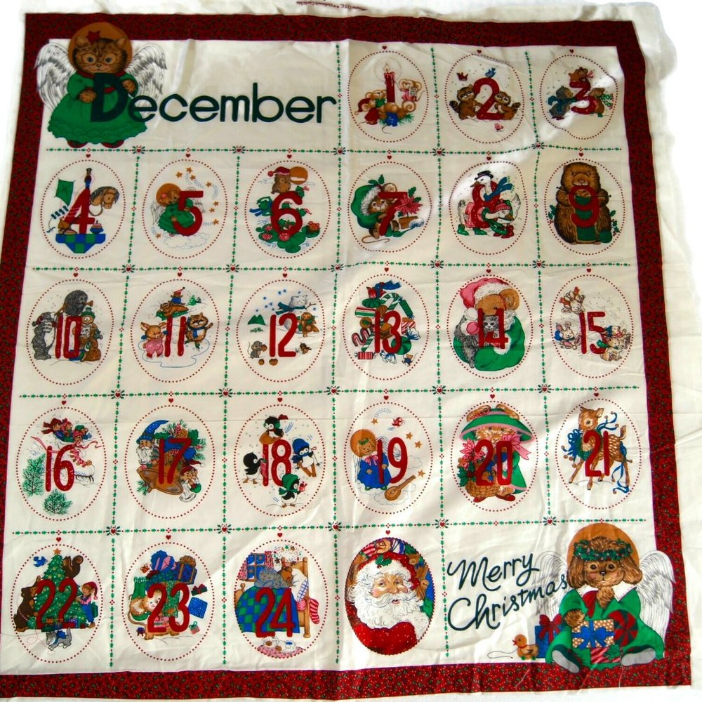 Wamsutta OTC Hallmark Cards December Christmas Fabric Quilt Santa Claus